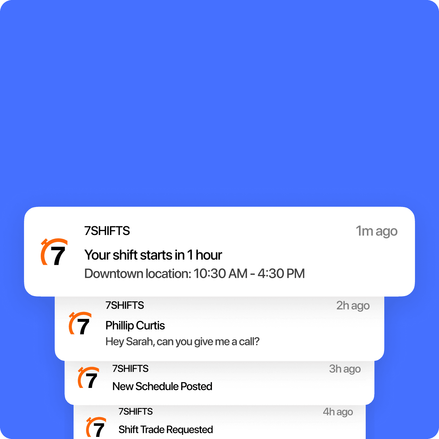 Cut calls, texts, and emails by 50% using 7shifts' team communication tools