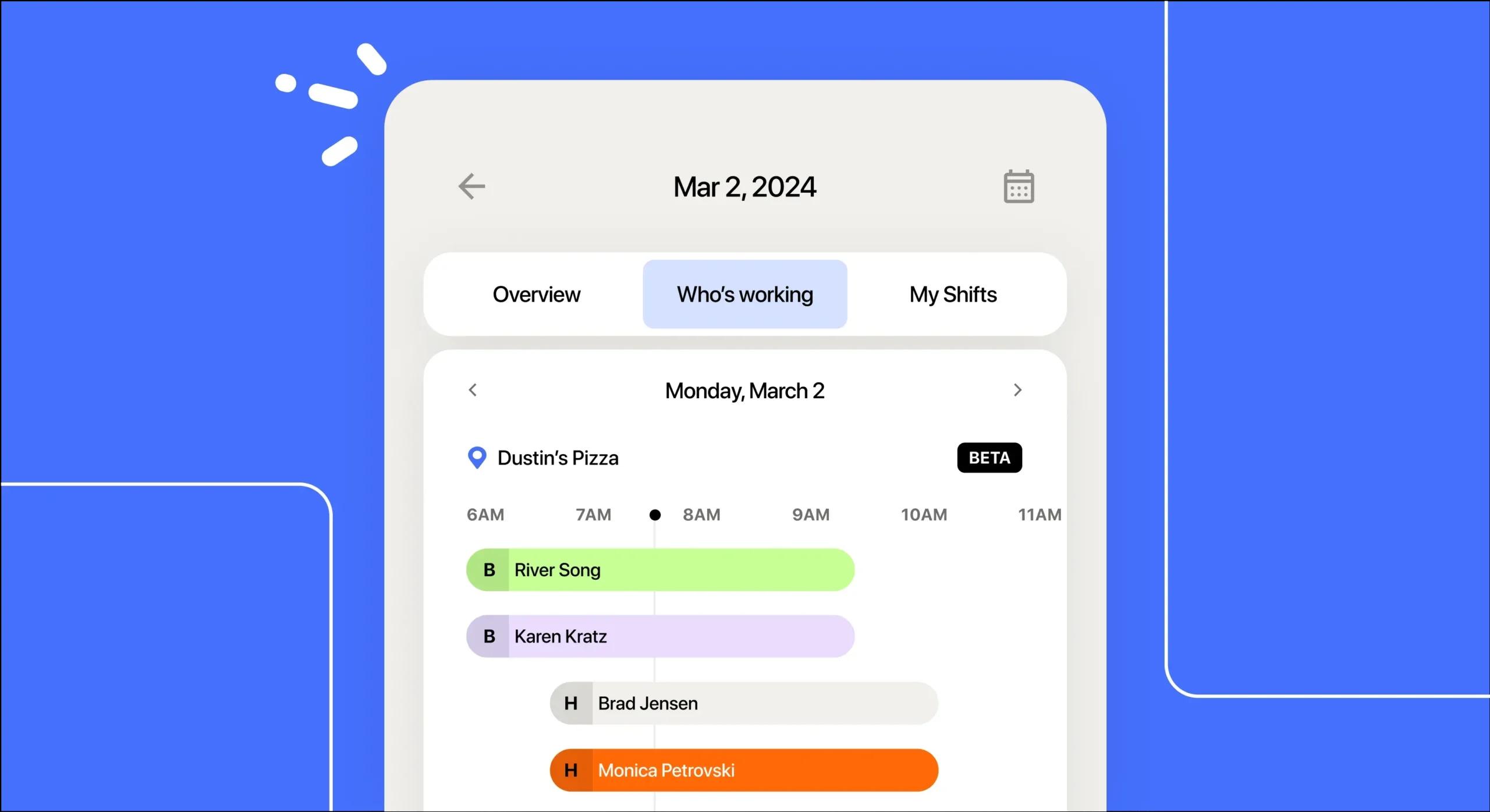 Graphic image of 7shifts scheduling software